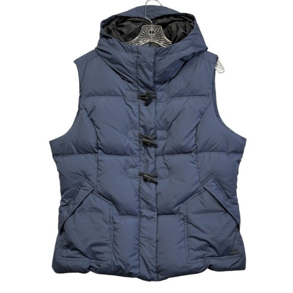Prana Jackets & Blazers - Prana Women's Evelina Hooded Down Puffer Quilted Zip & Toggle Blue‎ Vest Size XL